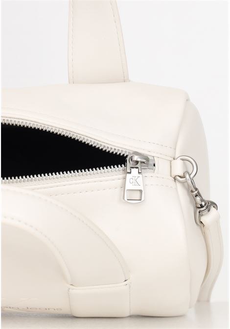 SCULPTED SQUARE BARREL BAG MONO cream women's handbag CALVIN KLEIN | K60K612378ACF